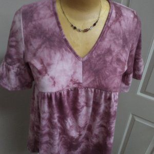 Sweet Adeline Women's Size L Babydoll Lavender Top